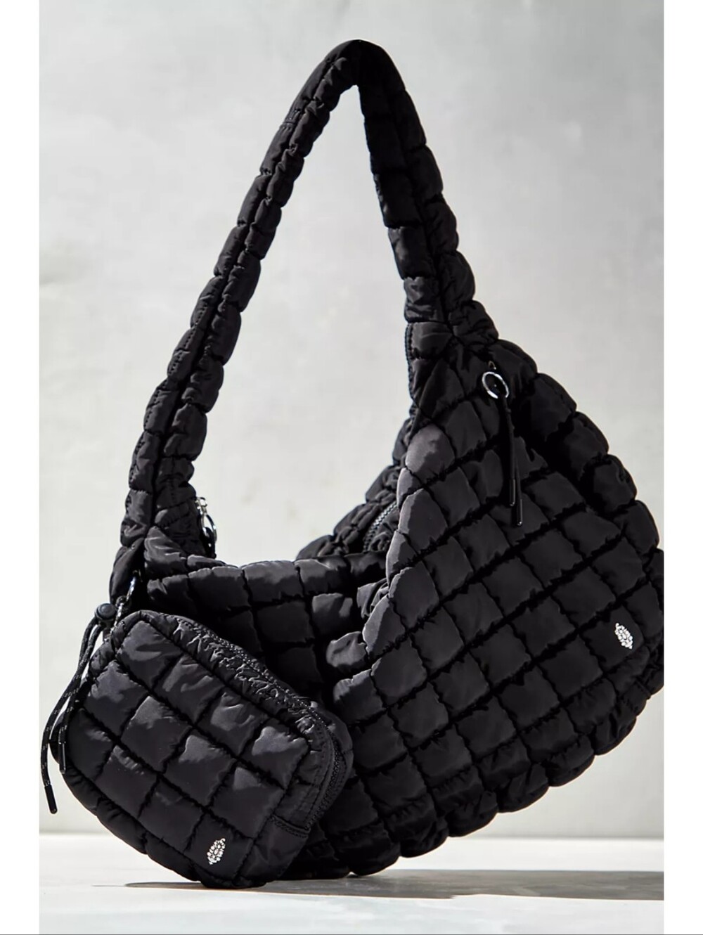 FP Movement Quilted Carryall Bag & Micro Pouch Black | Free People | Set Travel